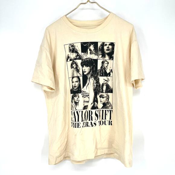 Taylor Swift The Eras Tour Cream Beige T-Shirt Official Merch SIZE LARGE - Picture 1 of 5